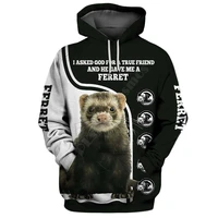 ferret 3d hoodies printed pullover men for women funny animal sweatshirts fashion cosplay apparel sweater 02