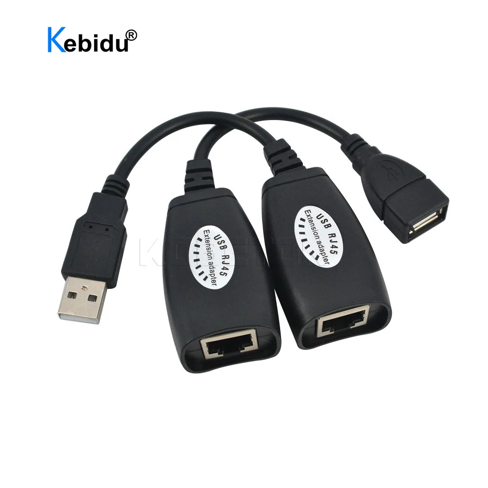1 пара USB удлинитель адаптер UTP для одного кабеля RJ45 Ethernet CAT5E 6 до 150 футов |
