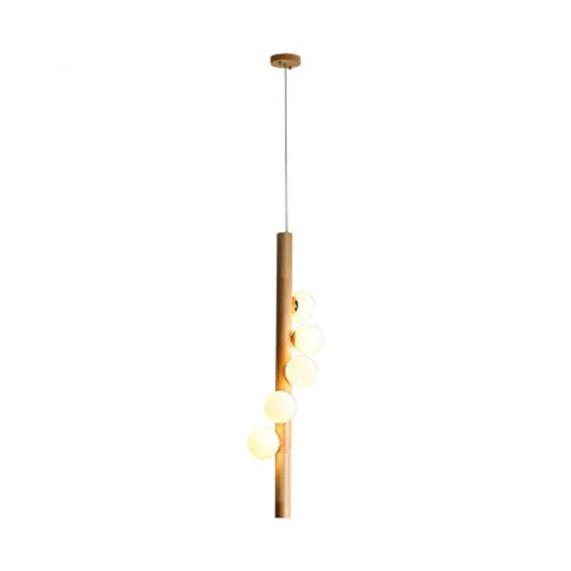 Nordic 5 Heads Magic Bean Lamp Stairwell Personality Decoration Restaurant Molecular Lamps Modern Wooden Chandelier | Лампы и