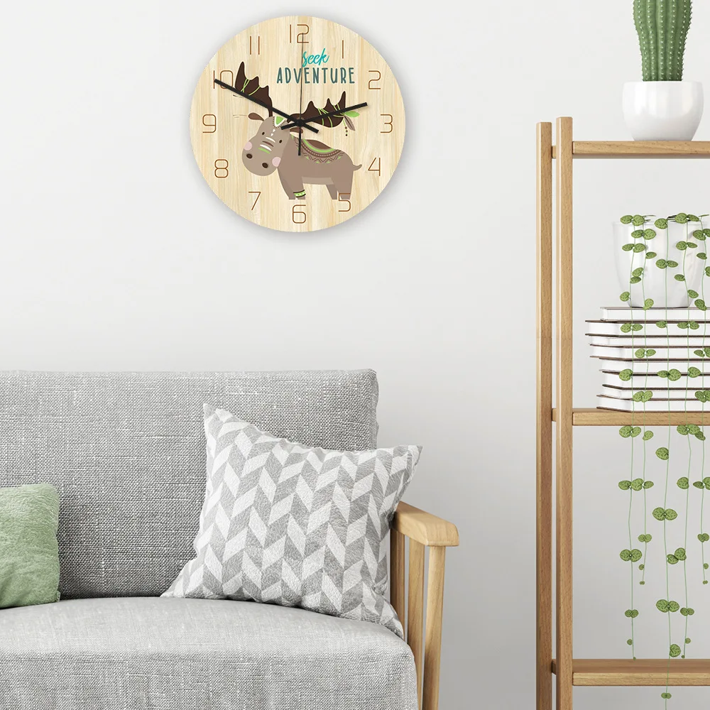 

Nordic cartoon creative acrylic material bedroom living room decoration clock living room decor wall clock