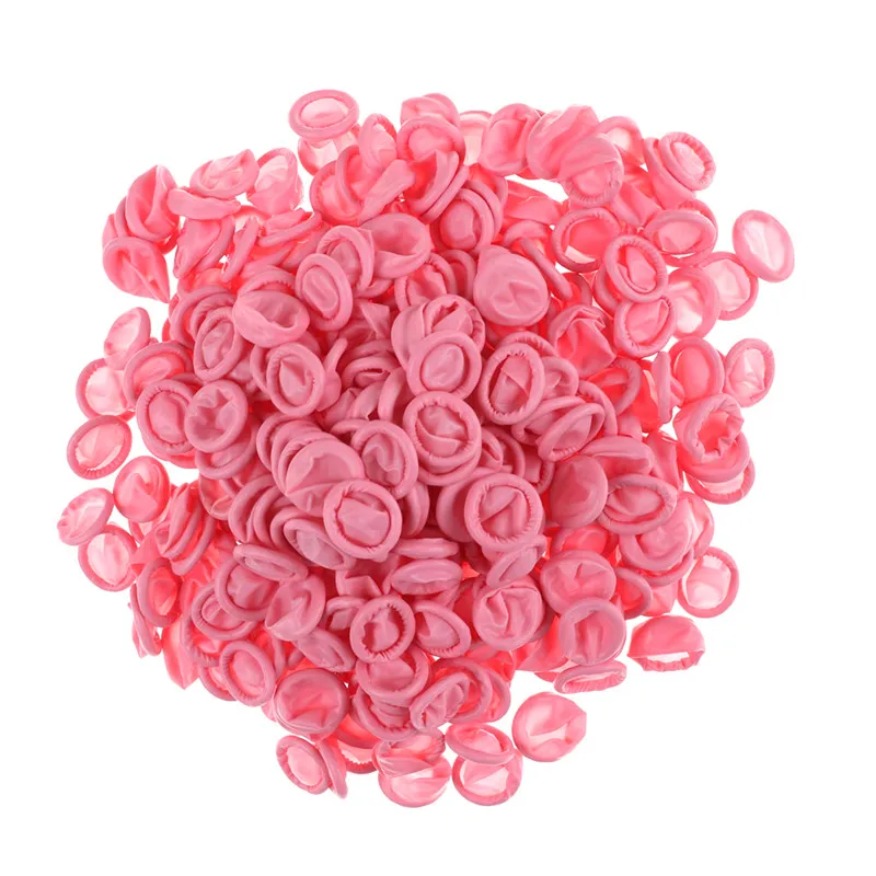 300 шт./лот прочные розовые латексные защитные перчатки для пальцев