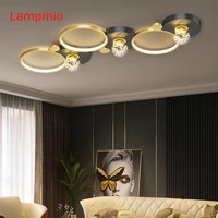 modern 1200mm rings led ceiling lights for sitting room golden black foyer lamp dressroom lustres dimmable remote luminaire