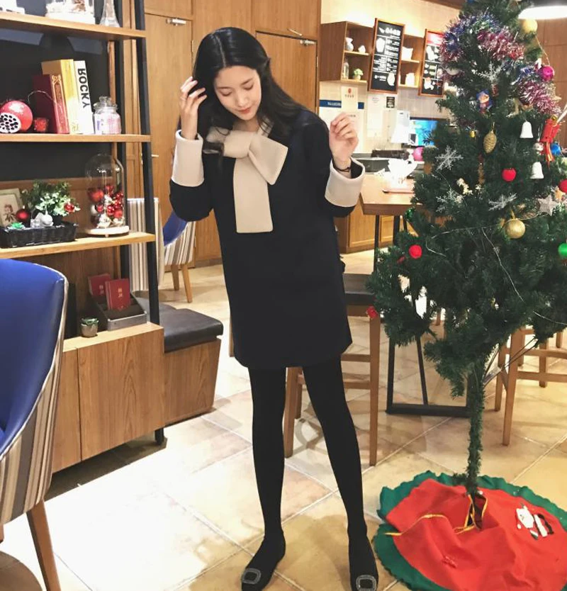 Платье для беременных осень/зима Модная одежда с длинными рукавами женщин Одежда