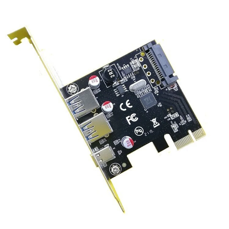 Usb 3.1 Type C Pcie Expansion Card Pci-E To 1 And 2 A 3.0 Adapter Pci Express Controller Hub For Desktop Pc | Компьютеры и офис