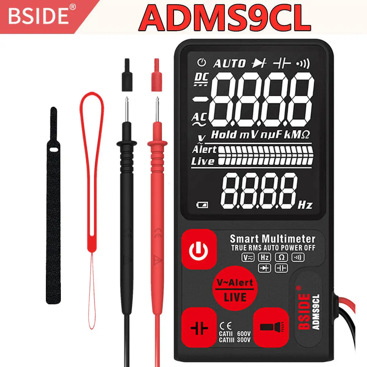 ADMS9CL BSIDE ADMS7 Напряжение тестер 3,5 ''большой ЖК-дисплей цифровой Смарт мультиметр 3 он-лайн Дисплей TRMS 6000 отсчетов DMM с Аналоговая гистограмма - Цвет: ADMS9CL