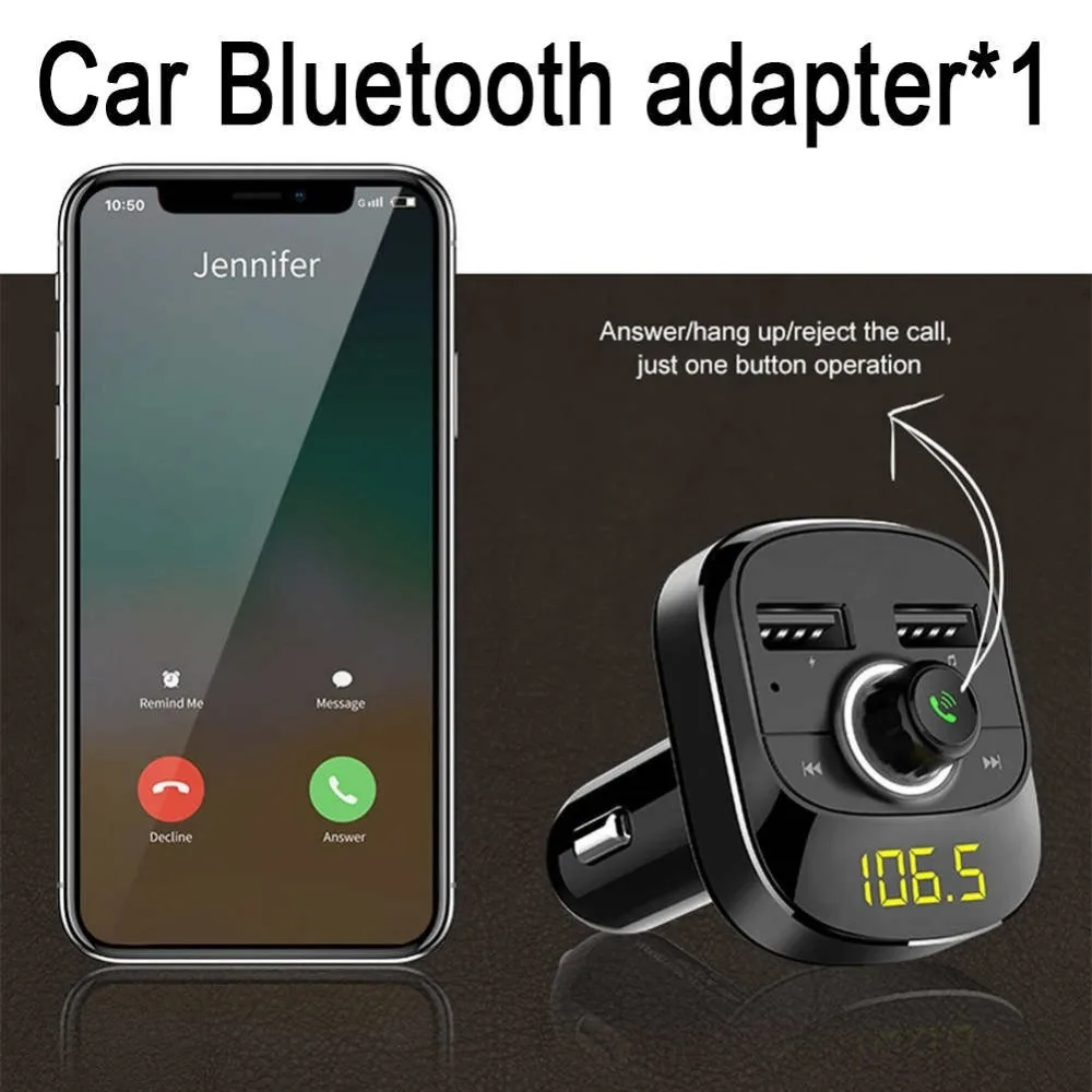 Bluetooth fm-передатчик Hands Free автомобильный MP3-плеер Bluetooth fm-передатчик комплект Hands-Free 3.1A Dual USB Автомобильное зарядное устройство type-c