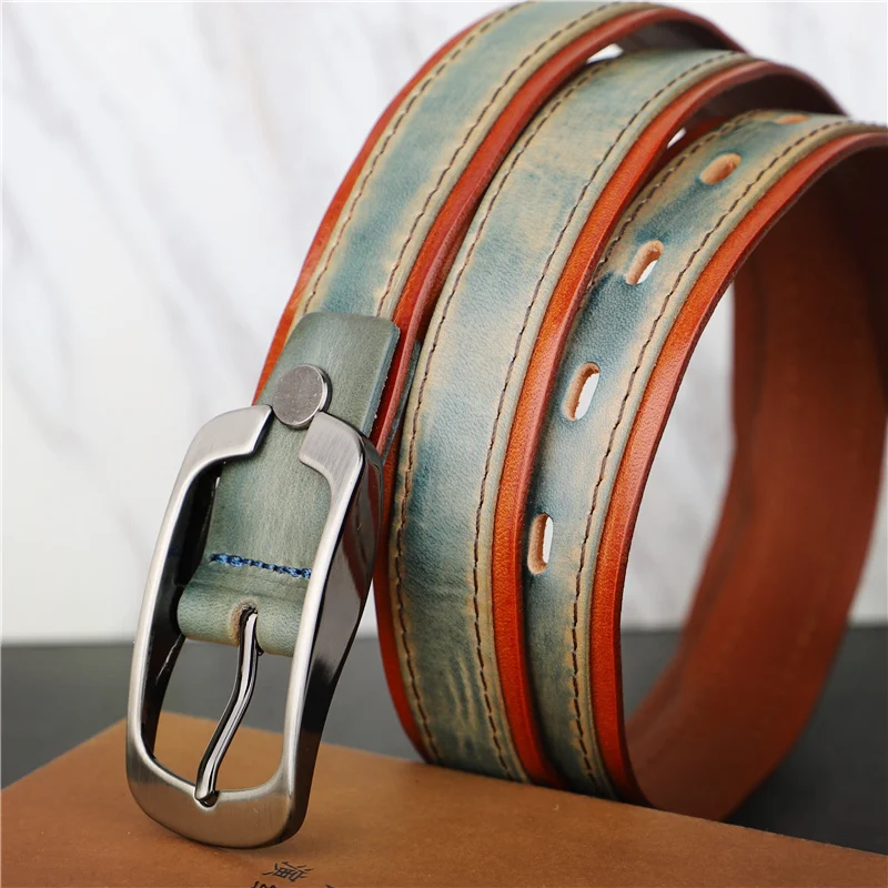 Belts for Women Luxury Designer Brand Retro Hand Stitching Cowhide Fashion Wild  Jeans Belt