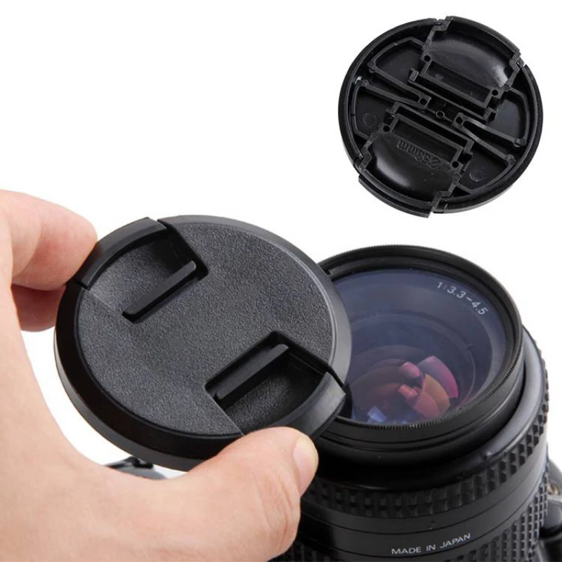 10pcs/lot 40.5 49 52 55 58 62 67 72 77 82mm center pinch Snap-on cap cover for all camera Lens | Электроника