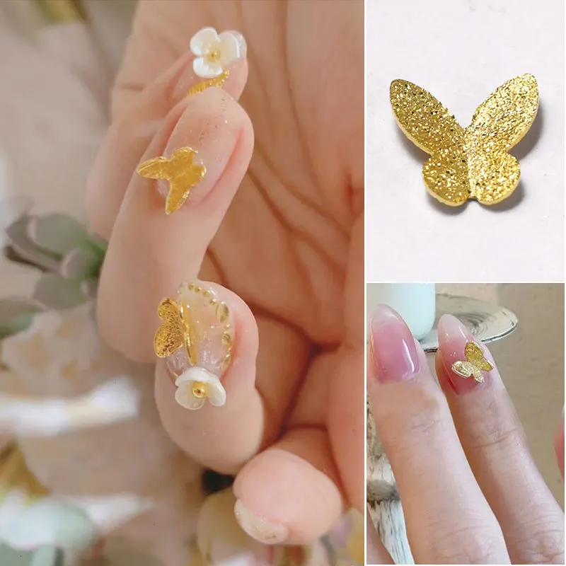 1 Box Nail Art 3D Metal Butterfly Mixed Size Matte Metallic Rose Gold Charms Jewelry DIY Manicure Decoration | Красота и здоровье