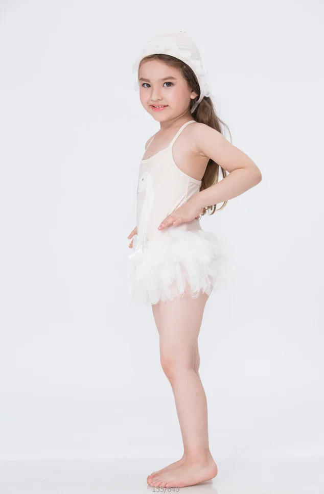 

New Girl Jumpsuit Baby Hot Springs Dress Swan Children's Swimsuit Bathing Suit
