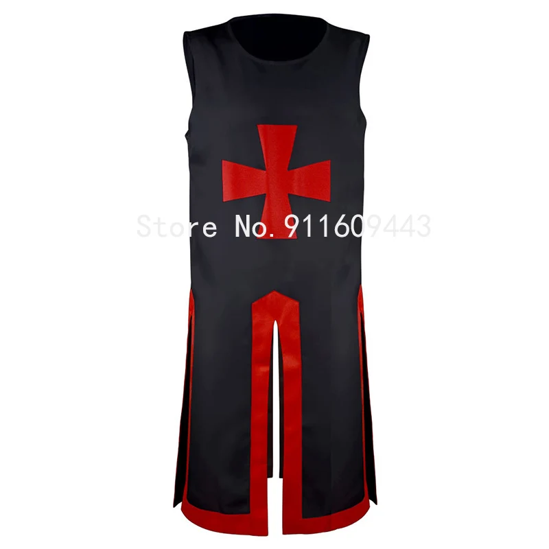 XXXXL XXXL Mens Medieval Crusader Knights Templar Tunic Costumes Renaissance Halloween Surcoat Warrior Plague Cloak Cosplay Top |