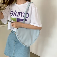 fashion ladies heart shaped shoulder messenger bag soft pu leather women simple underarm bag solid color female purses handbags