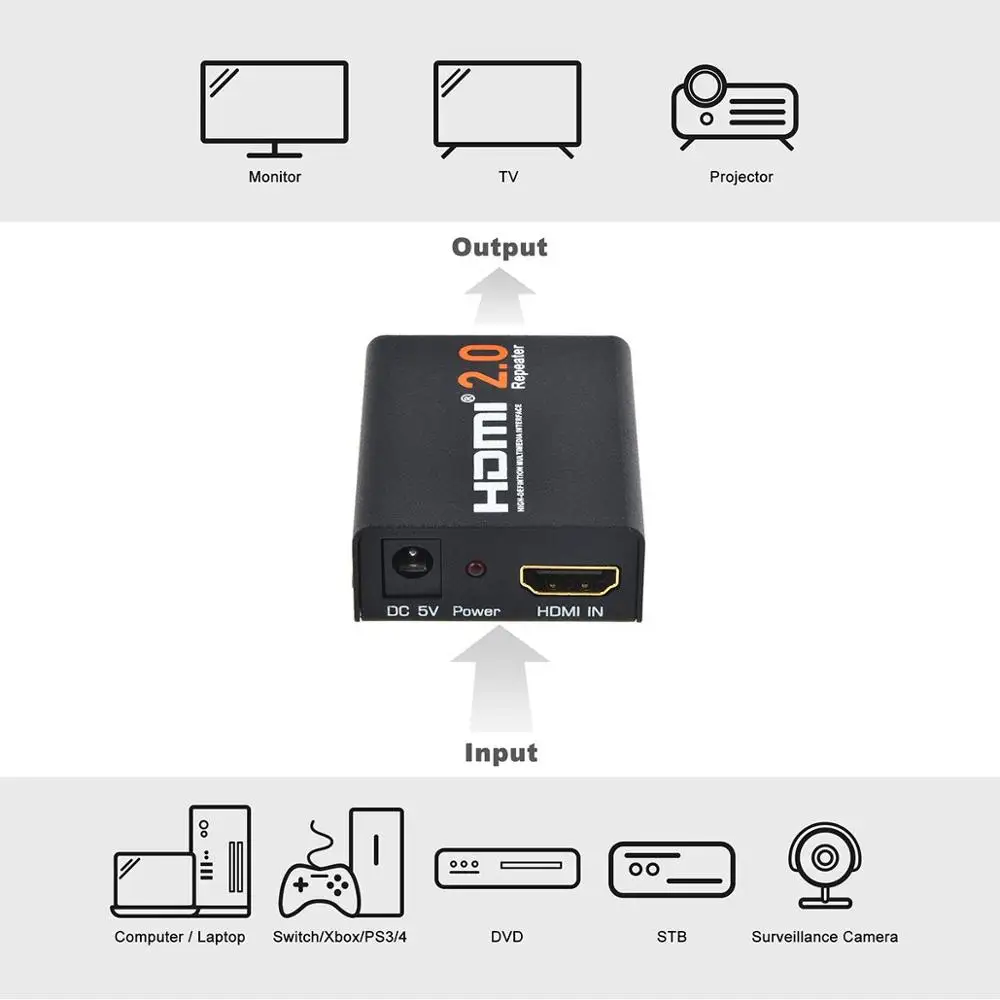 Ретранслятор Zeadow HDMI 2 0 4K 2160P 3D усилитель сигнала с поддержкой до 60 м/200 футов
