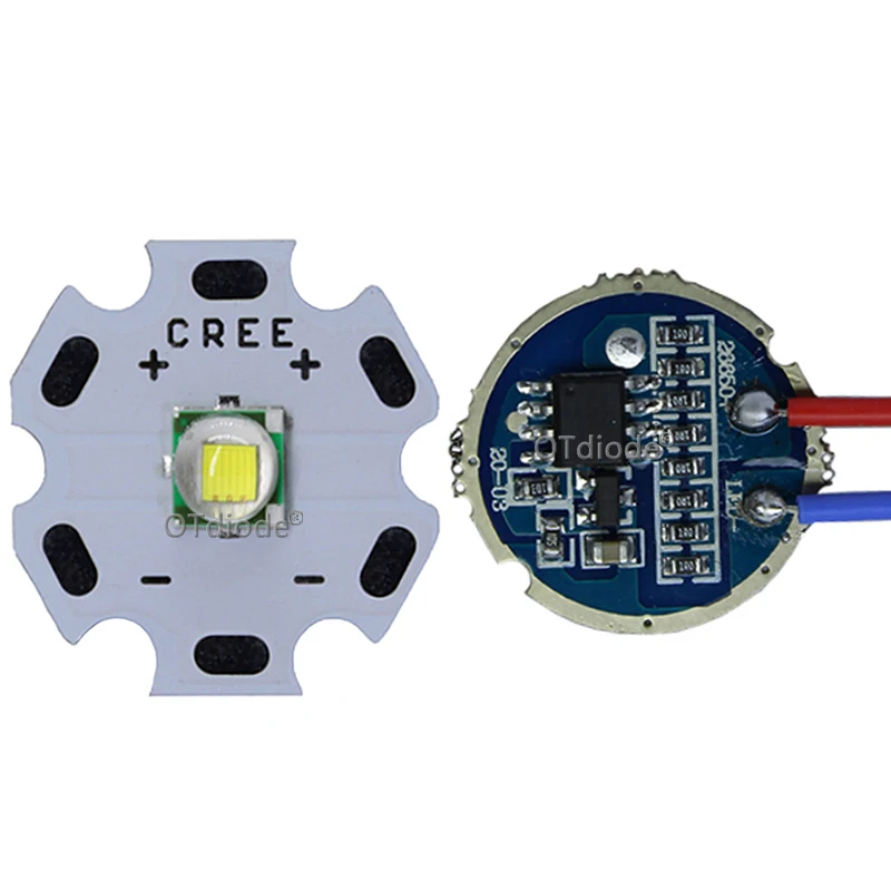 Cree XML XM-L T6 10 Вт высокой мощности Мощность светодиодный излучатель холодный белый диод 16/20 мм PCB+ 17 мм/22 мм DC3.7V 12V EL драйвер