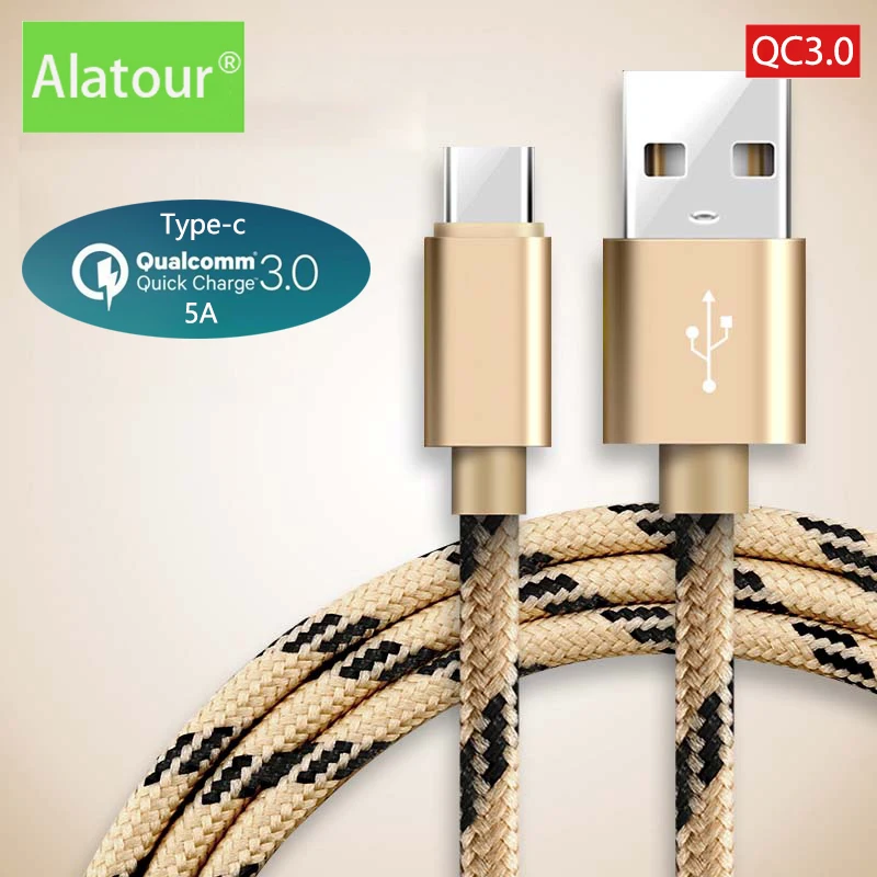 

Alatour 5A USB Type C Fast Charging Cable Data QC3.0 Cord For Samsung Huawei xiaomi USB C Super Charger Wire
