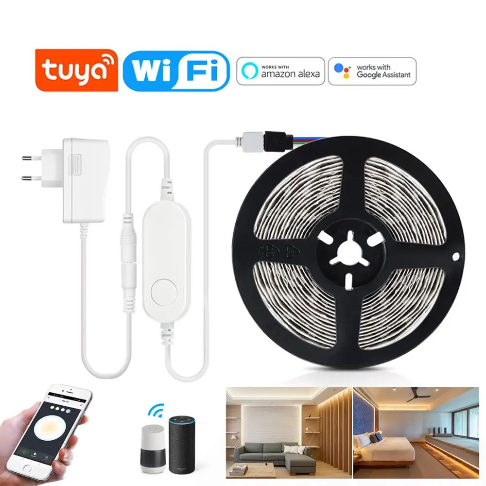 

Умная Светодиодная лента с Wi-Fi, 60 светодиодов/м, 5 м, 12 в пост. Тока