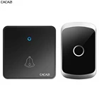 Домашний Беспроводной дверной звонок CACAZI, пульт дистанционного управления с батареей CR2032, Водонепроницаемый передатчик, вилка США, ЕС, Великобритании, приемник, 60 колец, 0-300 дБ, звонки
