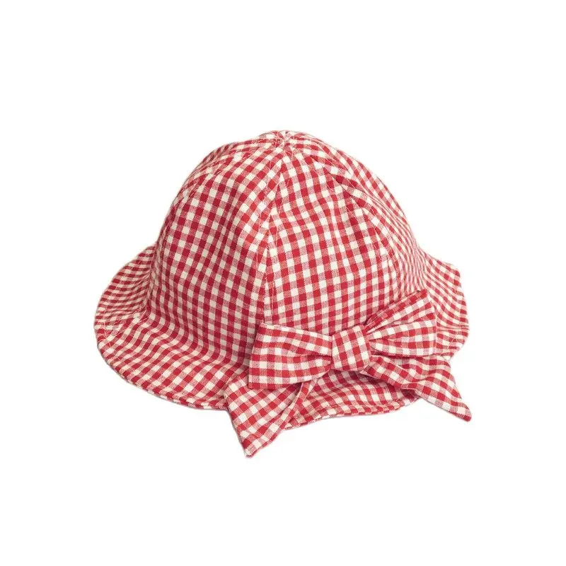 

Summer Soft Cute Princess style Big Bow Japanese Fabric Baby Fisherman Cap Casual Mesh stitching New Child SunscreenHat