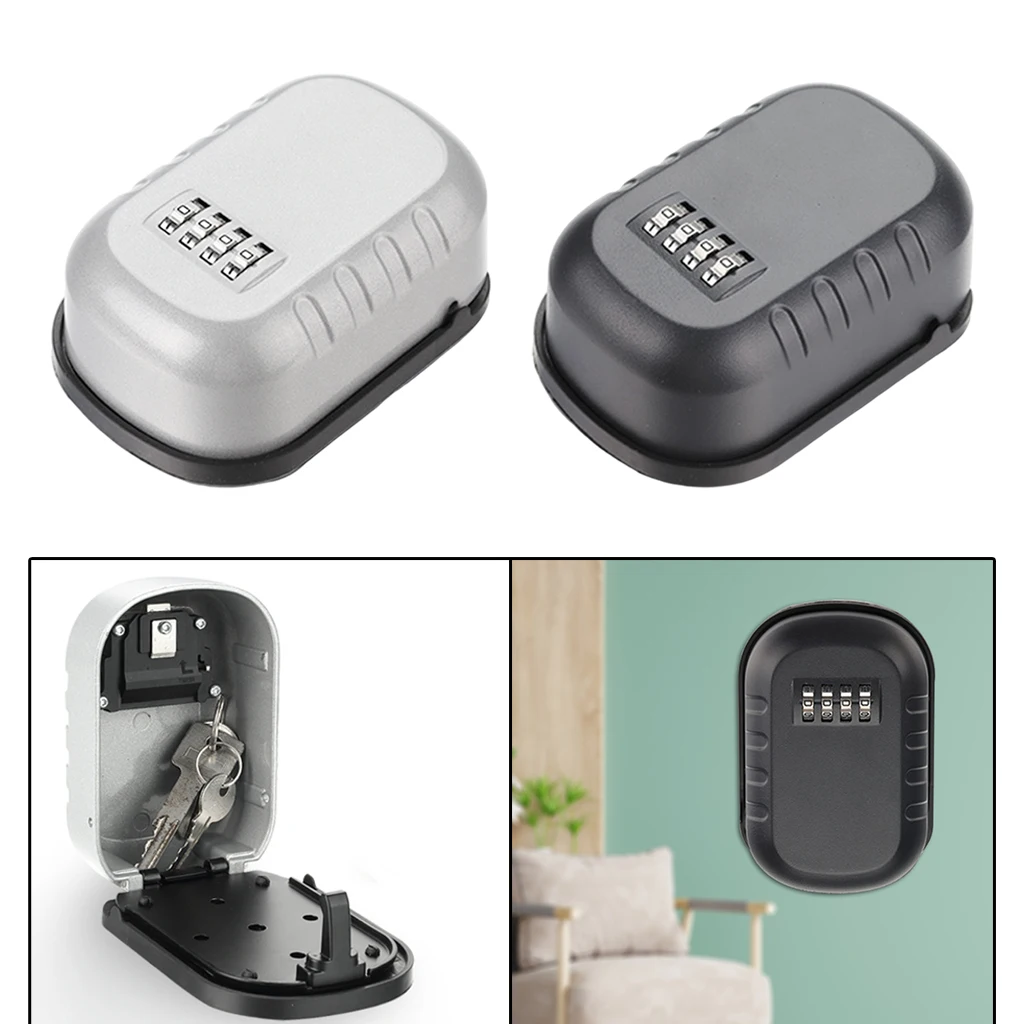 Замок для ключей настенный алюминиевый сплав сейф 4 цифры Комбинированный
