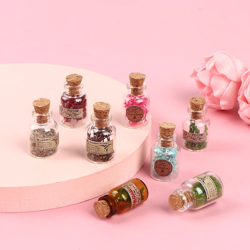 

1PC 1/12 Dollhouse Miniature Glass Mini Simulation Plant Bottle Furniture Toys