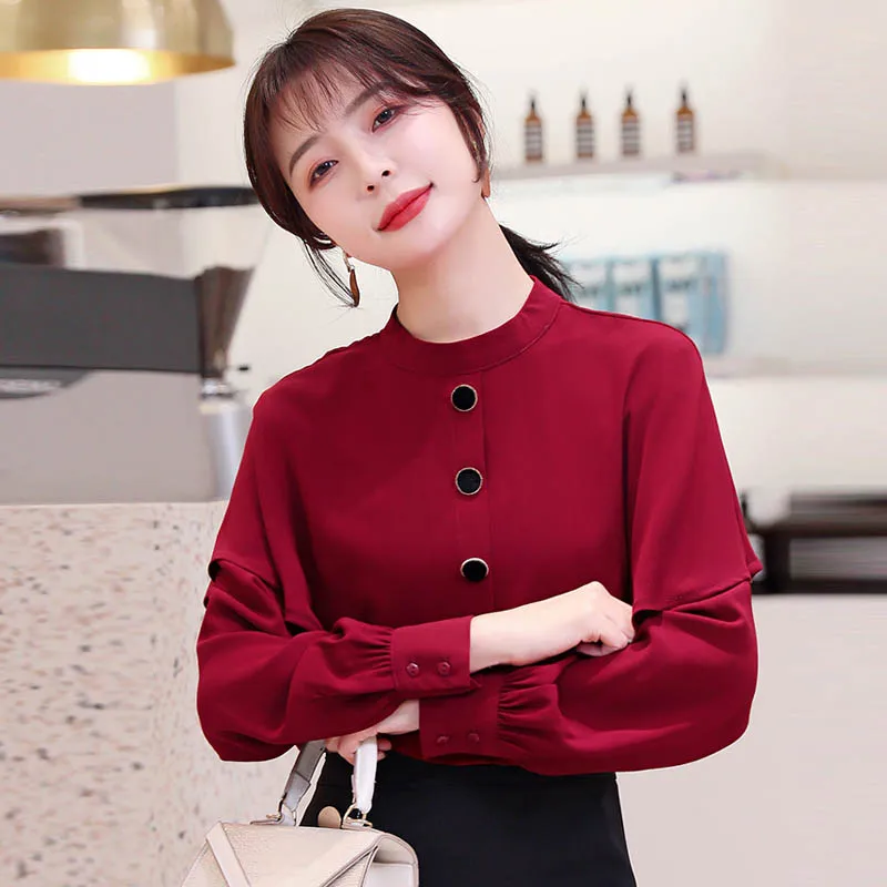 Женские блузки и топы размера плюс белая офисная рубашка OL с длинным рукавом