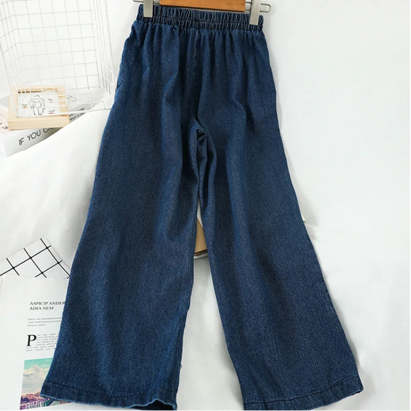 Gagarich Lady Denim Two Piece Set Vintage Lapel Button Sashes Tops Elastic Waist Straight Ankle Length Pants Spring Suits Chic |