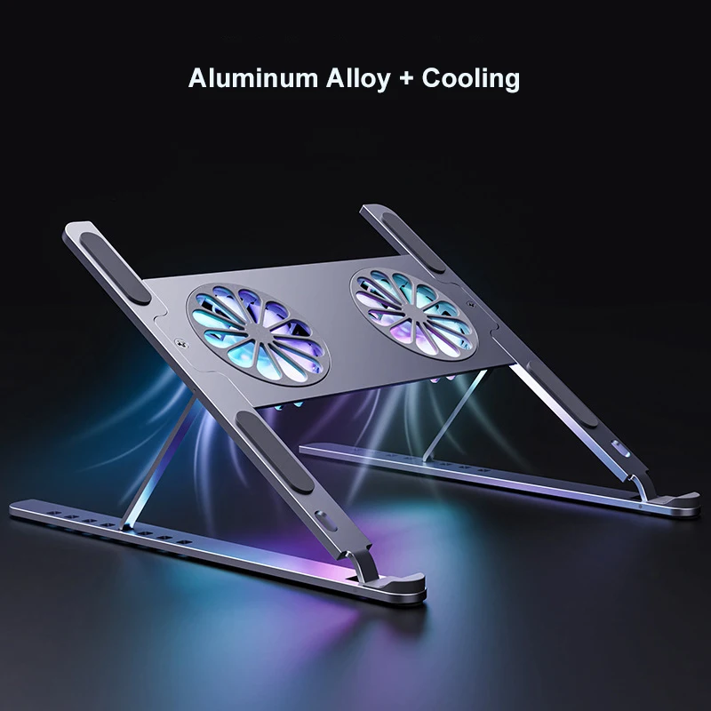 

Foldable Laptop tablet Stand With Cooling Fan Heat Dissipation For Desktop MacBook Air Pro Stand Notebook Holder HP DELL Cooler
