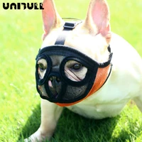 unibull breathable anti barking dog muzzle for small large dog adjustable pet mouth muzzles mask for dogs pet straps accessories