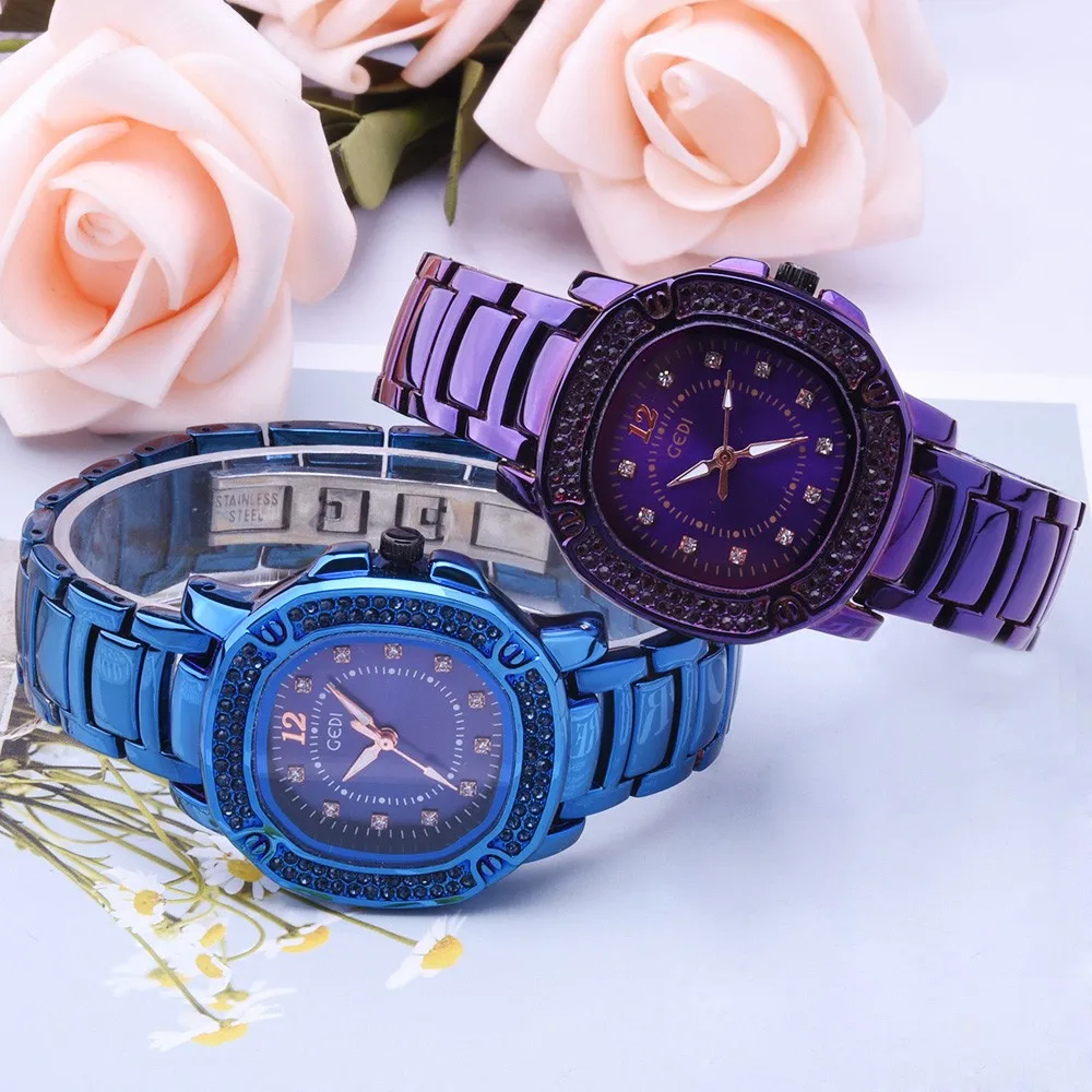 Женские часы женские модные из нержавеющей стали аналоговые кварцевые круглые