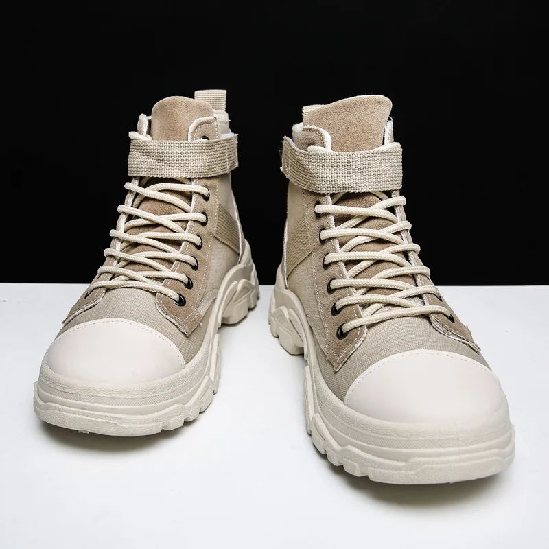 

2021 Autumn Ankle Boots Men's High-Top British Men's Shoes Retro Wild Desert Boots Canvas Trend Men's Boots
