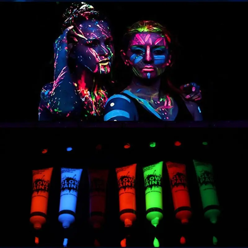 GLOW เวทีอายแชโดว์ Clubbing Neon แต่งหน้าชุด Blacklight UV GLOW In The Dark เรืองแสงอายแชโดว์สีแต่งหน้า face