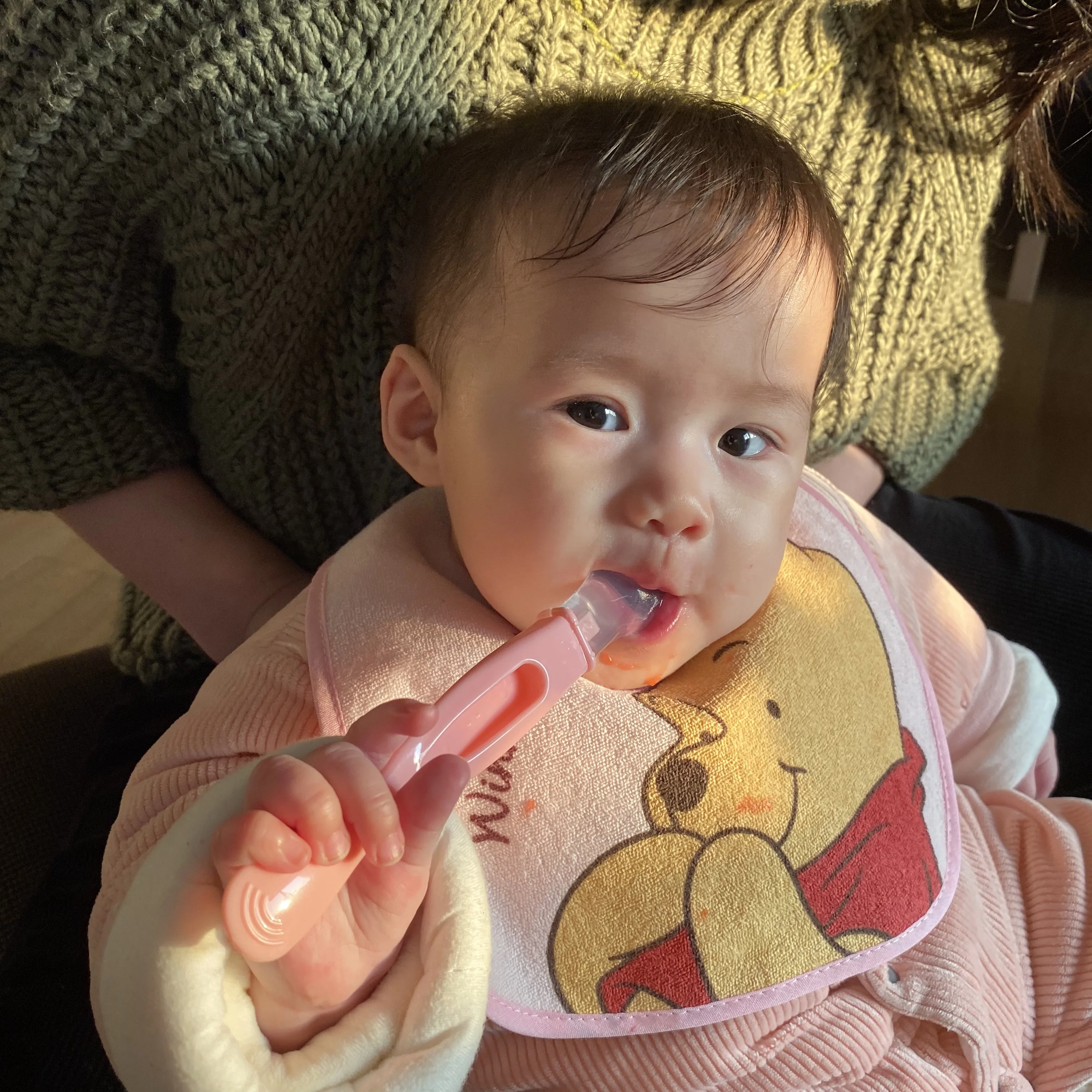 Безопасная пластиковая детская ложка + вилка цветная противоскользящая ручка