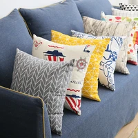 nordic style linen pillowcase geometric both sides printed cushion cover cotton soft pillow case for sofa home decor 455055cm