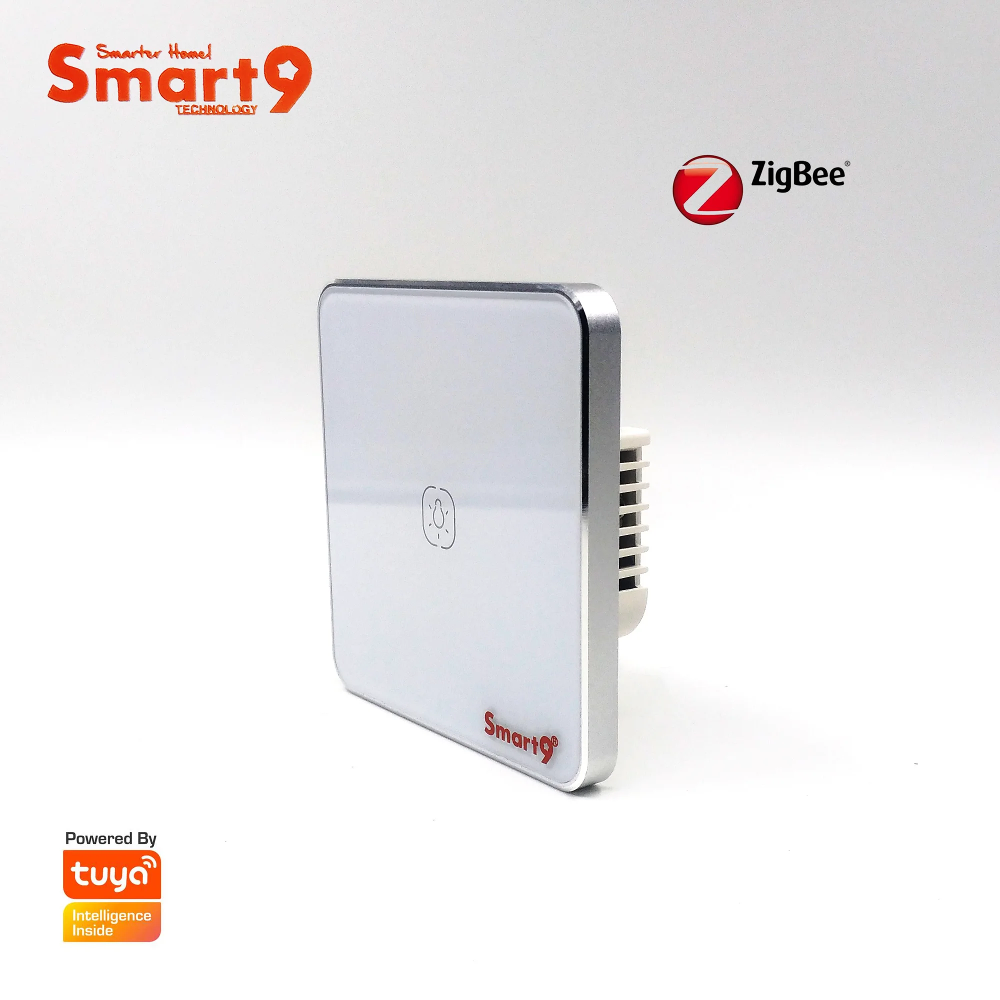 Wall Switch 01CH Smart9 ZigBee Wall Switch No Neutral Working with TuYa ZigBee Hub, Touch Button With Smart Life App Control, Powered by TuYa - Комплект: Wall Switch 01CH