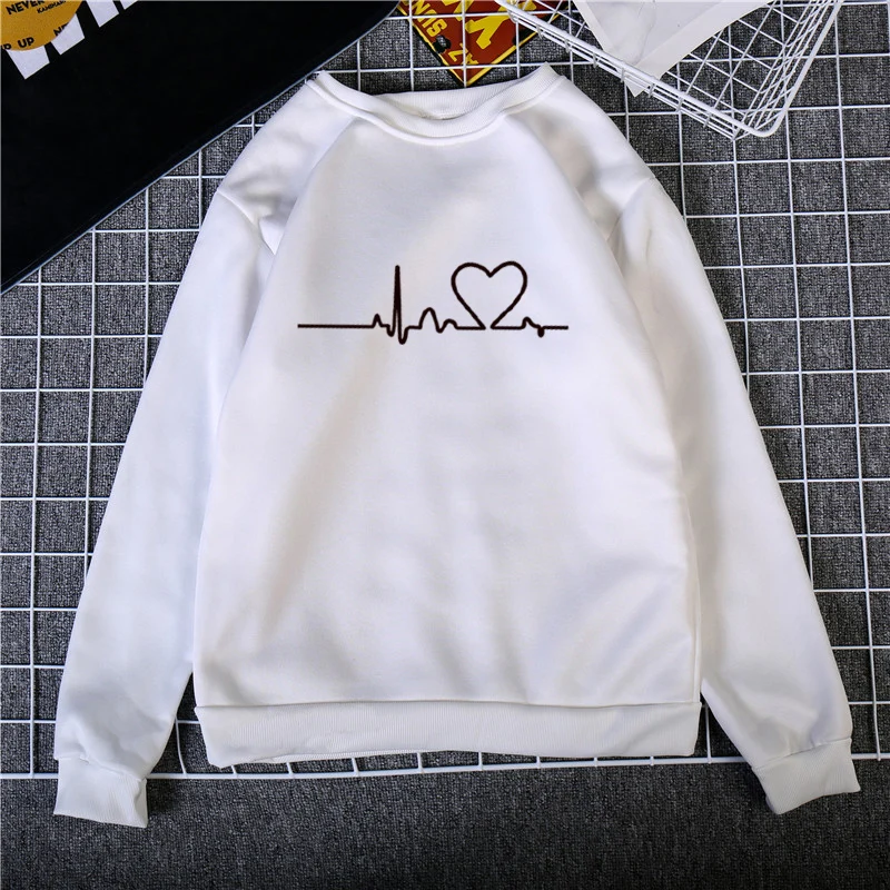 Style 8 White Худи с сердцем, свитшоты, женская повседневная одежда, Kawaii Harajuku, новинка, одежда в стиле панк для девочек, европейский Топ, корейский стиль, sudadera mujer - Цвет: Style 8 White