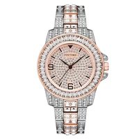 pintime fashion crystal watch for men top brand luxury sparking iced out diamond watches full diamond band wristwatch