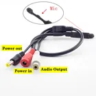 Мини аудио Микрофон для видеонаблюдения микрофон для безопасности камера Аудио Камера Звуковой Монитор Палочки до RCA Мощность кабельная камера CCTV Камера DVR Высокочувствительный