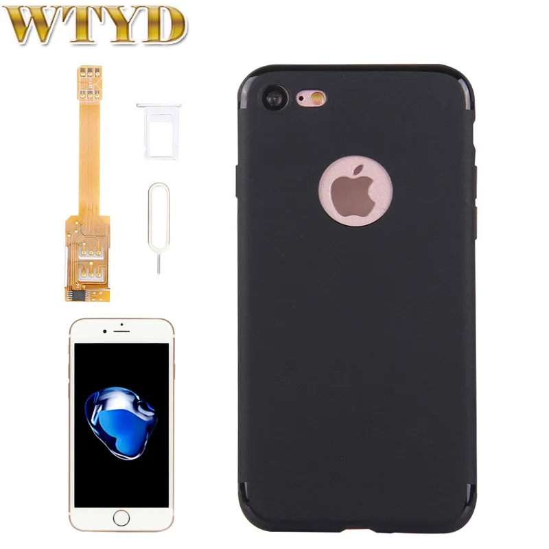 Мягкий защитный чехол с адаптером для двух SIM карт iPhone 7 / Plus 6 6s Plus|Бамперы| |