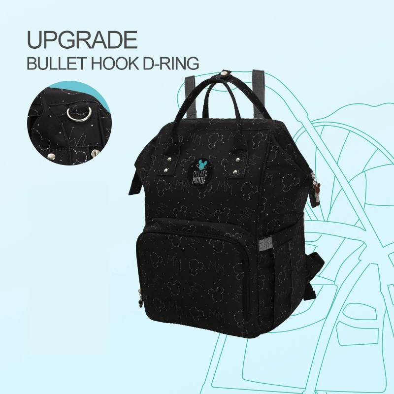 Дисней материал для путешествий Mochila Grande Capacidade de Saco de Fraldas mumi Saco Do Bebê Saco De Fraldas Carrinho para Cuidados Co