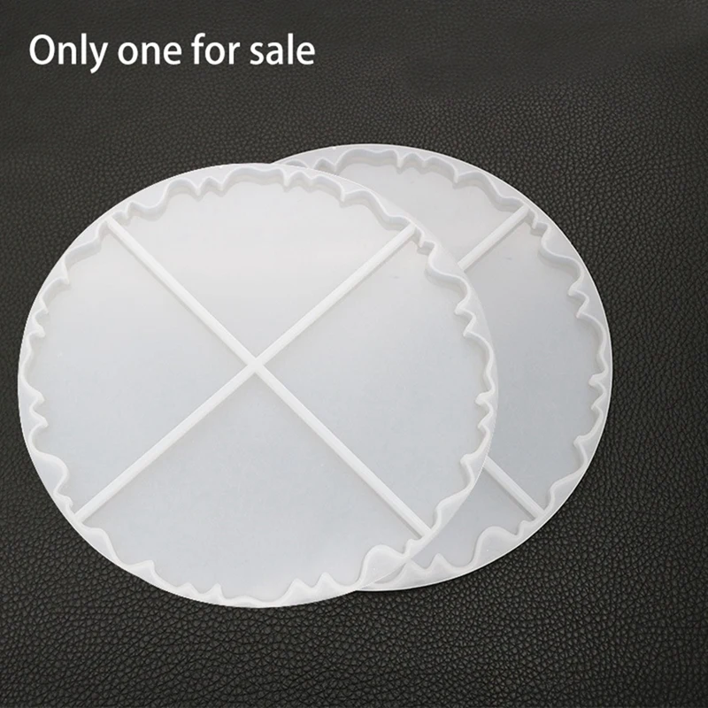 

DIY Crystal Epoxy Mold, Round Irregular Wave Coaster, Silicone Mold, Mirror Resin Table