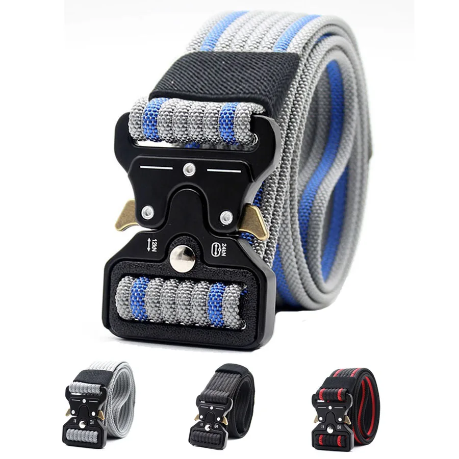 

Military Tactical Nylon Belt Men's Fashion Brand Designer Jeans Belt Waist Strap Metal Buckle Cinturon Heavy Duty Accessories