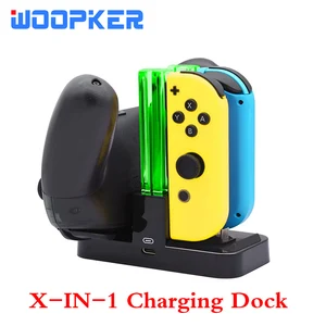 for nintendo joycon charger with led indication for switch pro controller 2 in 1 charge 5v2a charging dock station free global shipping