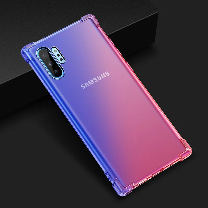 Амортизация цвета постепенное изменение ТПУ чехол для телефона samsung galaxy Note 10 Pro 9