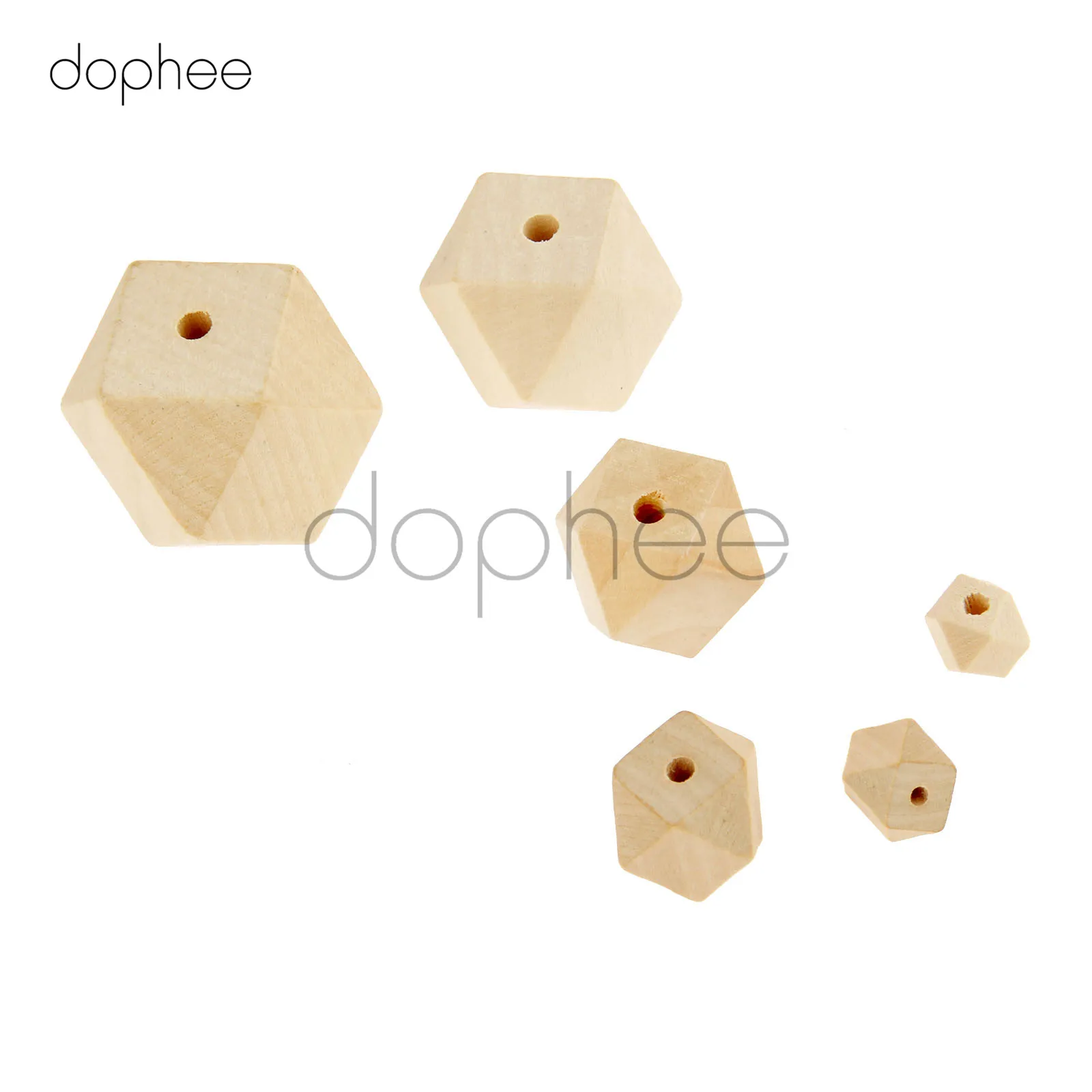 Dophee 5 50 шт. искусственные деревянные геометрические бусины разных размеров