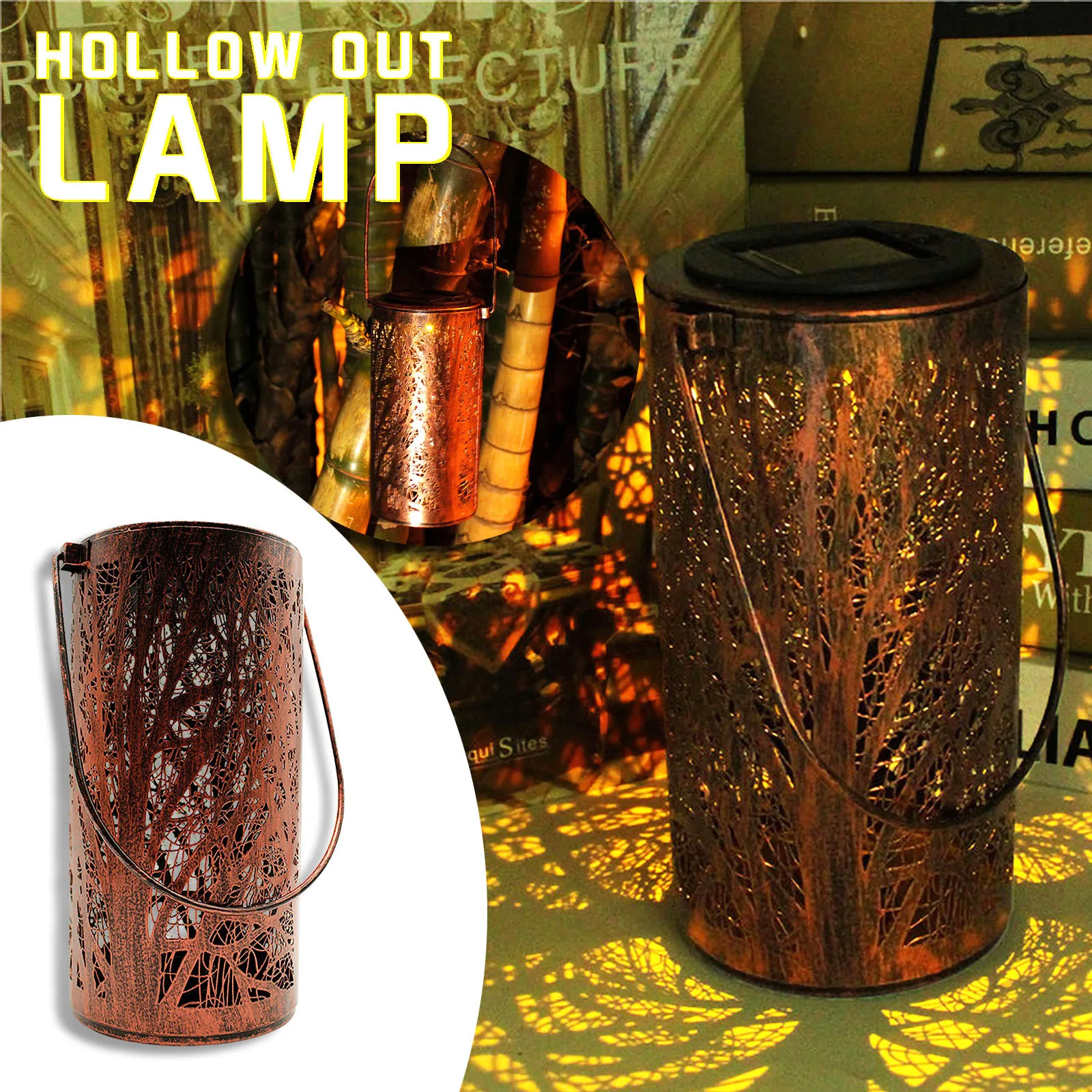 

LED Outdoor Solar Garden Light Yard Lawn Landscape Metal Leaf Lights Lamp QW