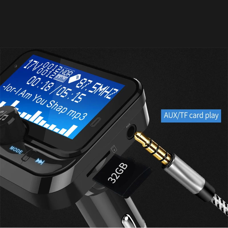 Fm-передатчик Bluetooth Автомобильный 1,8 дюймов ЖК-дисплей fm-модулятор с AUX Bluetooth MP3 музыкальный плеер радио передатчик двойной USB