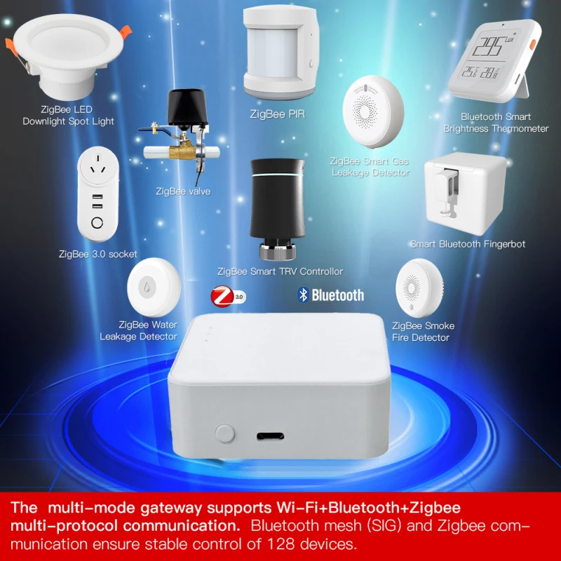 

Tuya Multi-mode Multi-Mode Gateway ZigBee 3.0 WIFI Bluetooth Voice Remote Control Works With Alexa Google Home Assistant