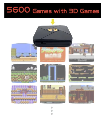 2 4G Беспроводная игровая консоль 4K Android TV Box Классический игровой плеер PS1 N64 5600 игр