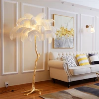 nordic ostrich feather led floor lamp living room stand light bedroom modern interior decor lighting floor light stand lamp