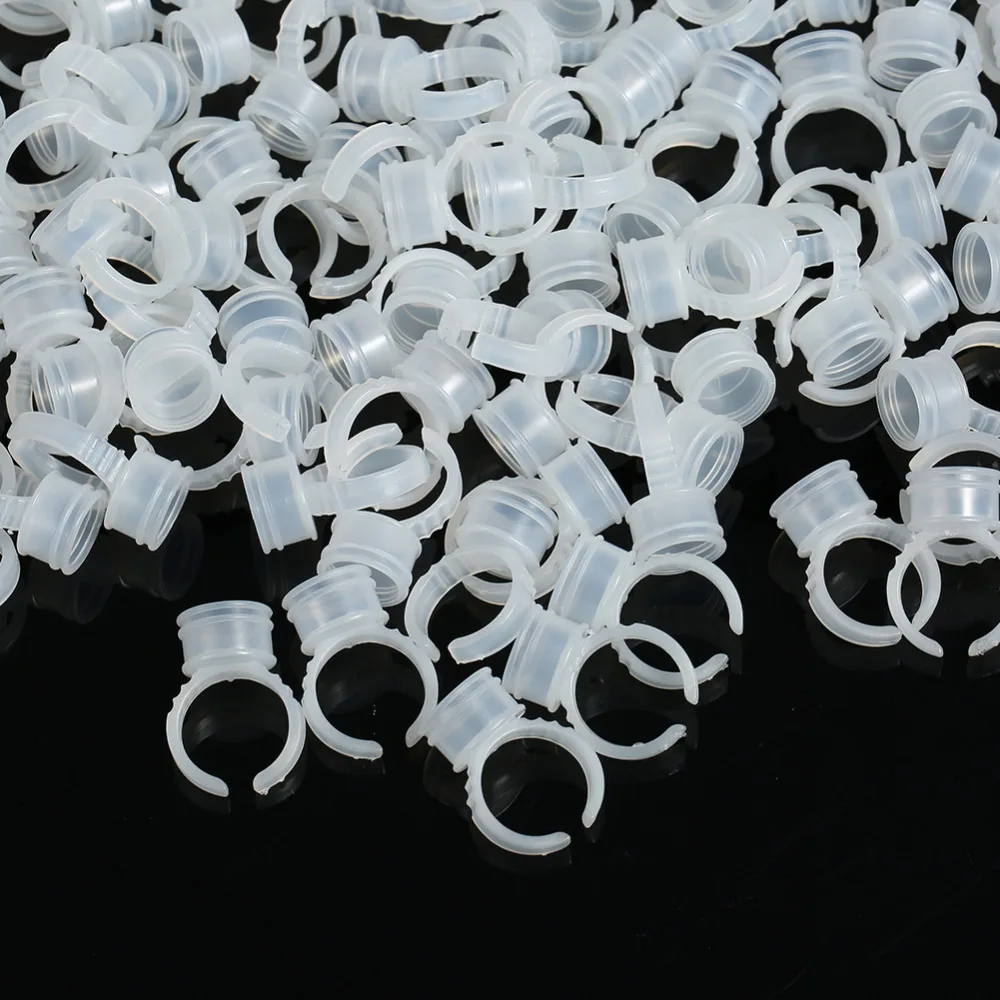 100 шт. одноразовые прозрачные кольца для татуировки с чернилами M бровей губ